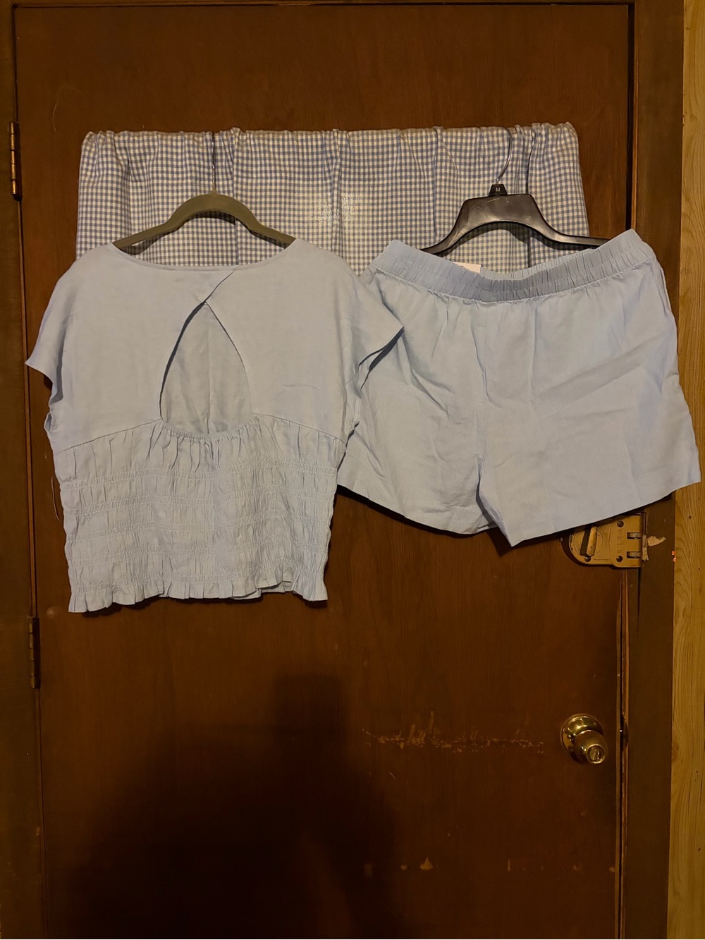 Old Navy Blue High-Waist Elastic Shorts with Matching Smocked Open Back Top - Picture 6 of 15